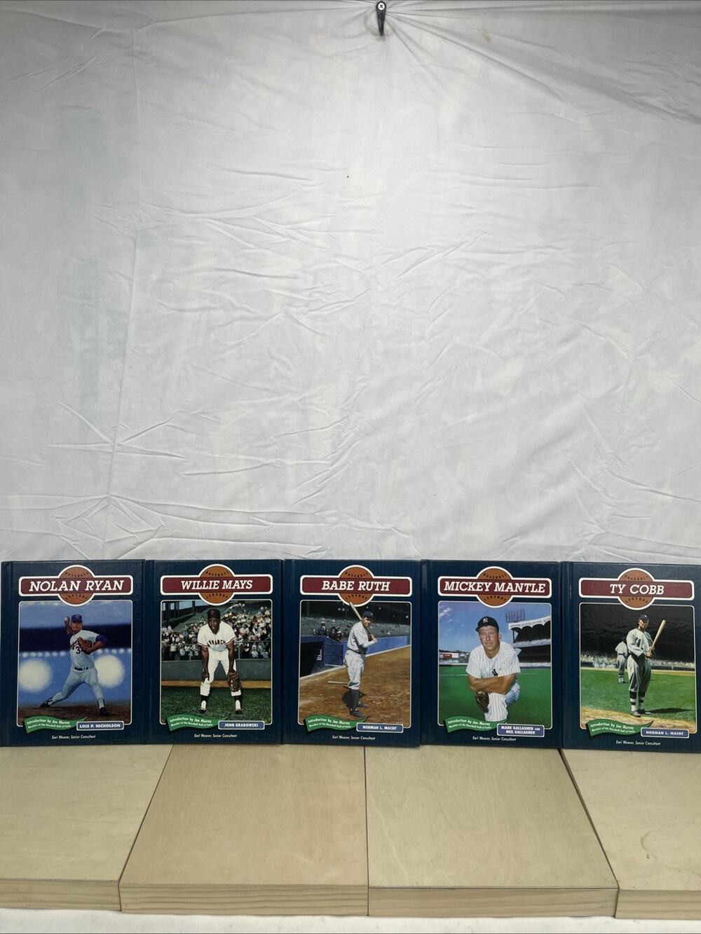 VTG 90’s Baseball Legends Book Lot Of 5 Babe Ruth, Mickey Mantle, Willie Mays